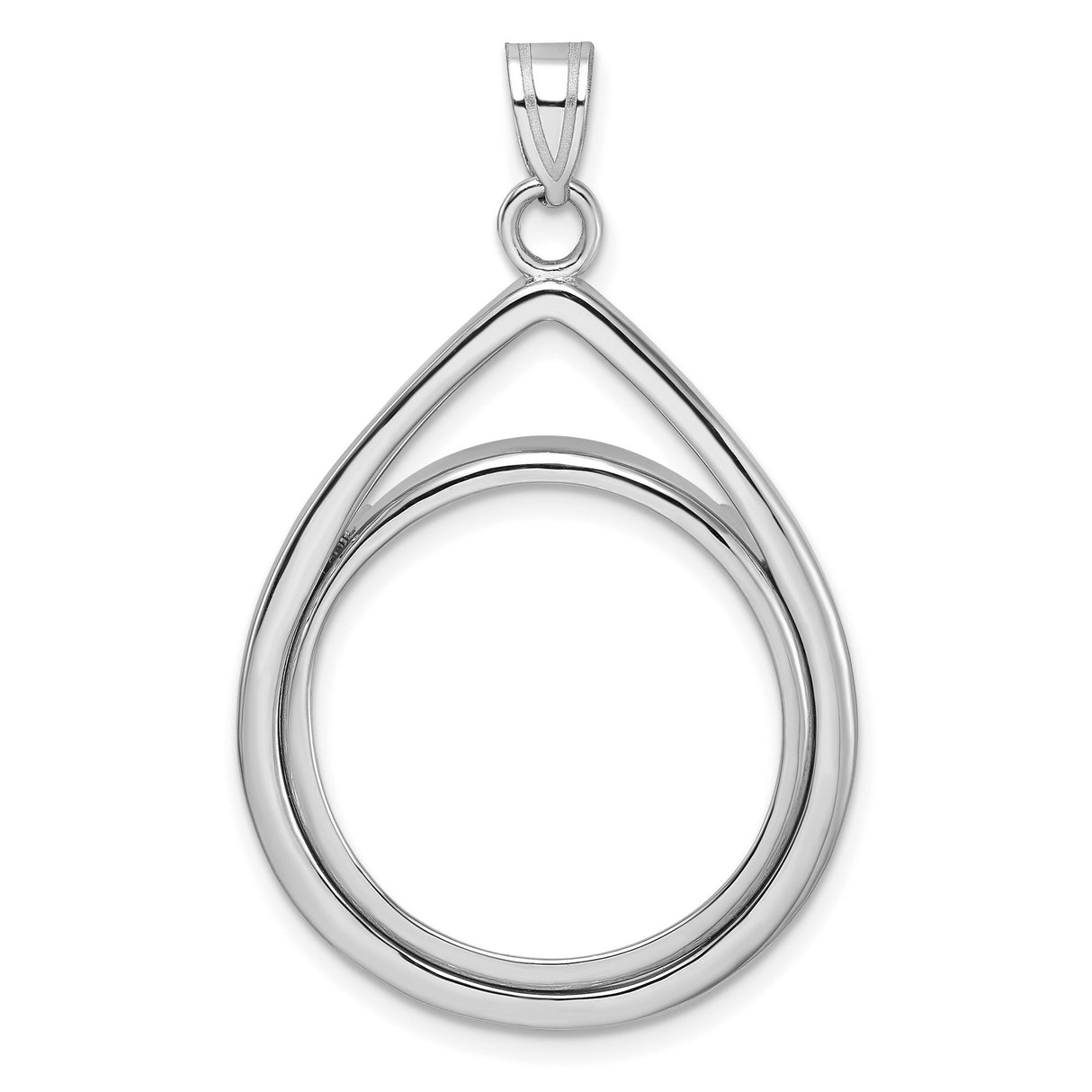 1/4 oz $10 American Buffalo Prong Set Teardrop Coin Bezel in 14k White Gold