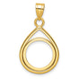  Cat Prong Set Tear Coin Bezel in 14k Yellow Gold