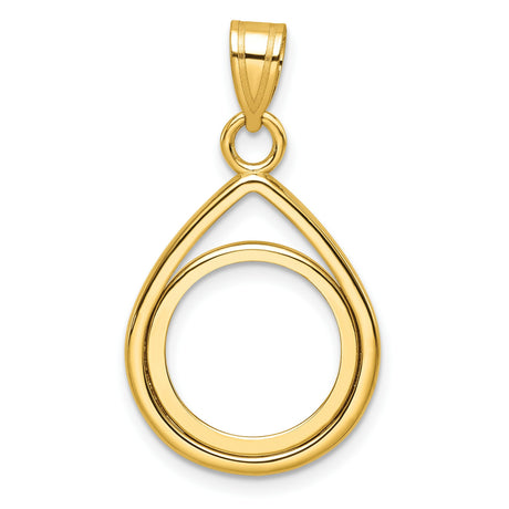 1/20 oz 5 Australian Nugget Prong Set Teardrop Coin Bezel in 14k Yellow Gold