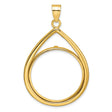 1/2 oz $25 American Buffalo Prong Set Teardrop Coin Bezel in 14k Yellow Gold