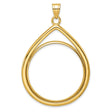 1 oz Cat Prong Set Lightweight Teardrop Coin Bezel in 14k Yellow Gold