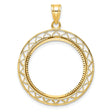 1/4 oz $10 American Buffalo Prong Set Diamond-Cut Fancy Wire Coin Bezel in 14k Yellow Gold