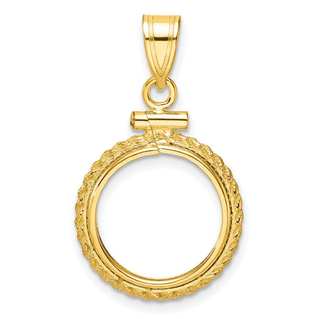  Cat Screw Top Rope Coin Bezel in 14k Yellow Gold