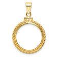 1/10 oz Cat Screw Top Polished Rope Coin Bezel in 14k Yellow Gold